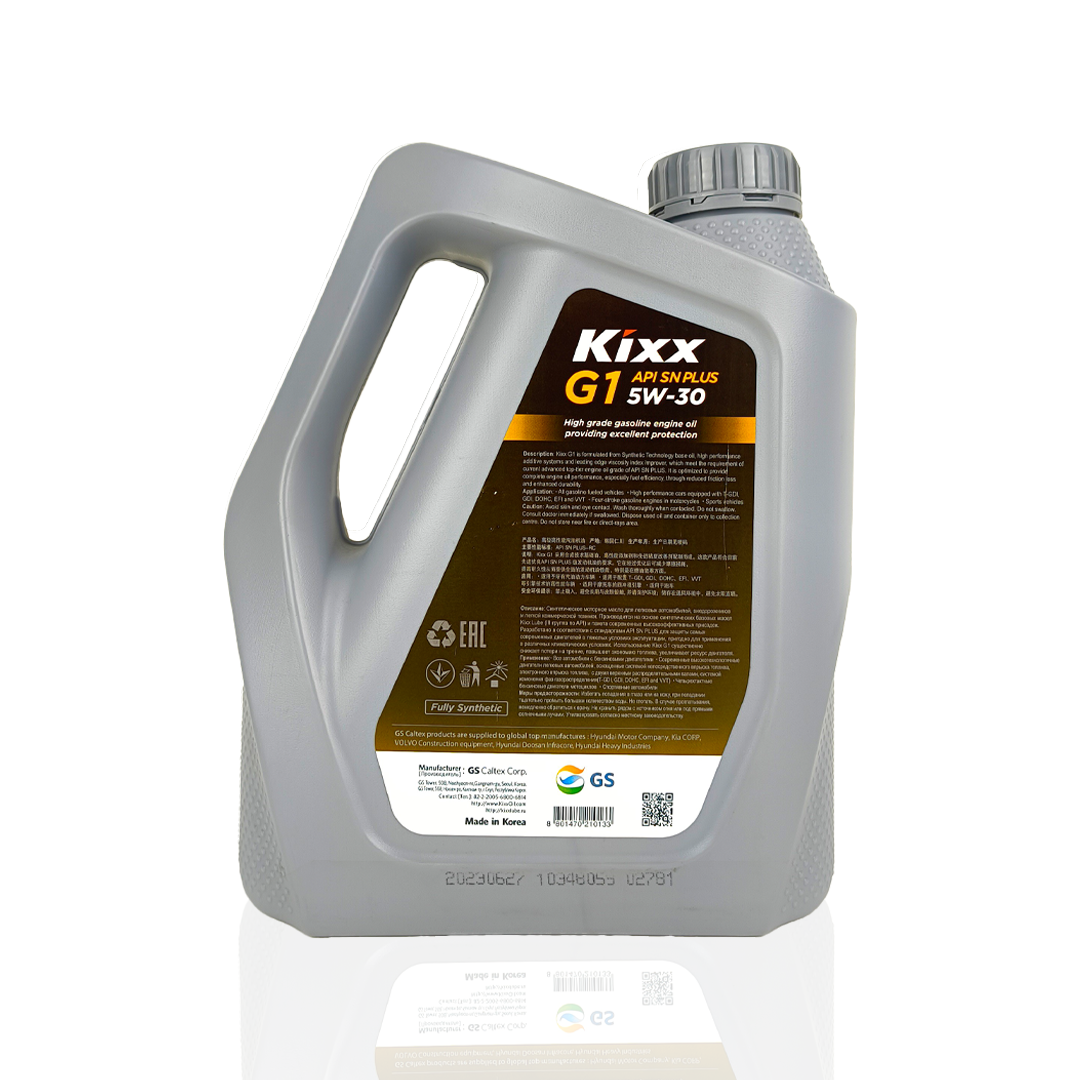 kixx g1 5w30 api sn plus 3-litre engine oil back side