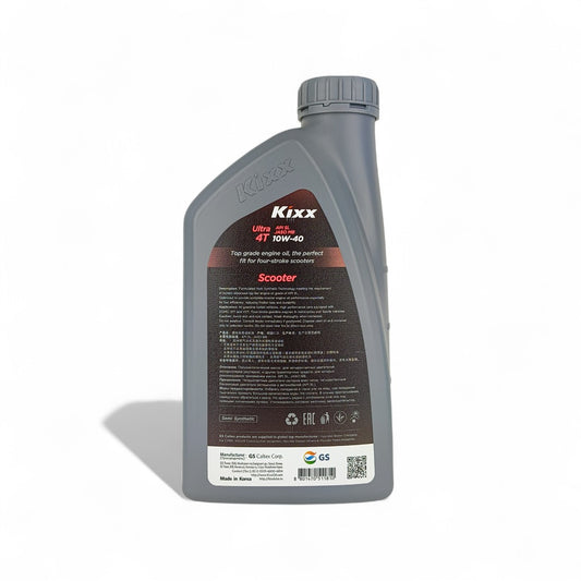 kixx ultra 4t 10w40 scooter 1-litre engine oil back side 
