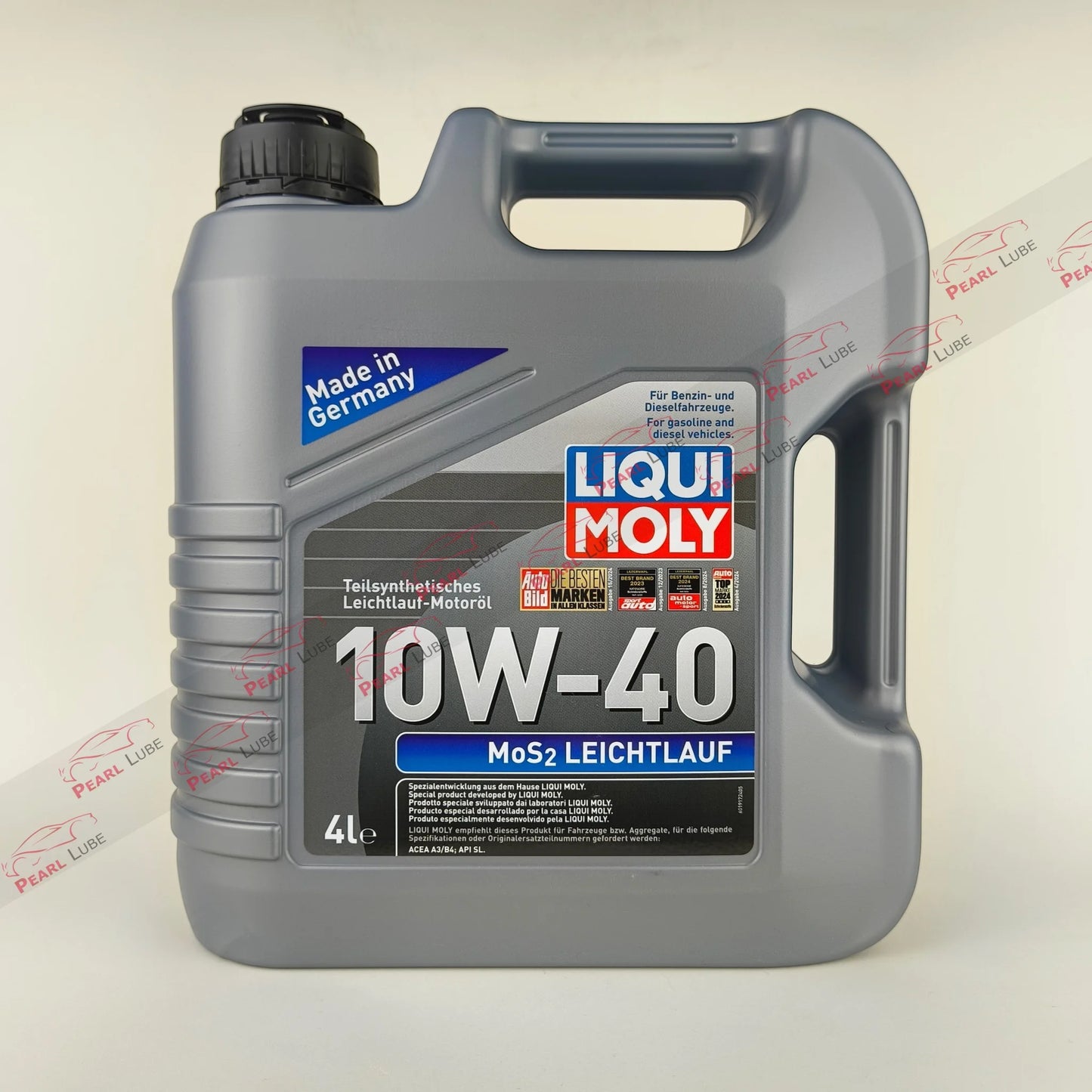 liquimoly 10w40 mos2 leichtlauf 4-litre engine oil front side 