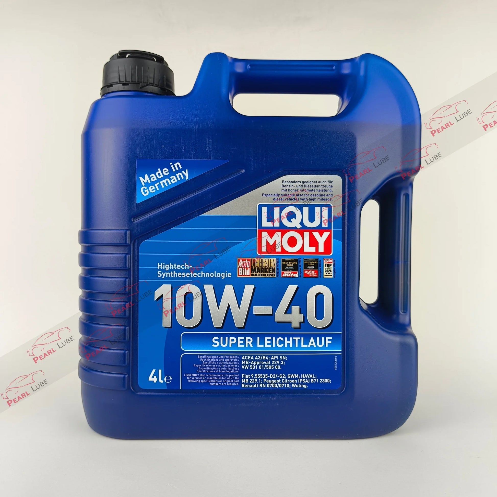 liquimoly 10w40 super leichtlauf 4-litre engine oil front side 