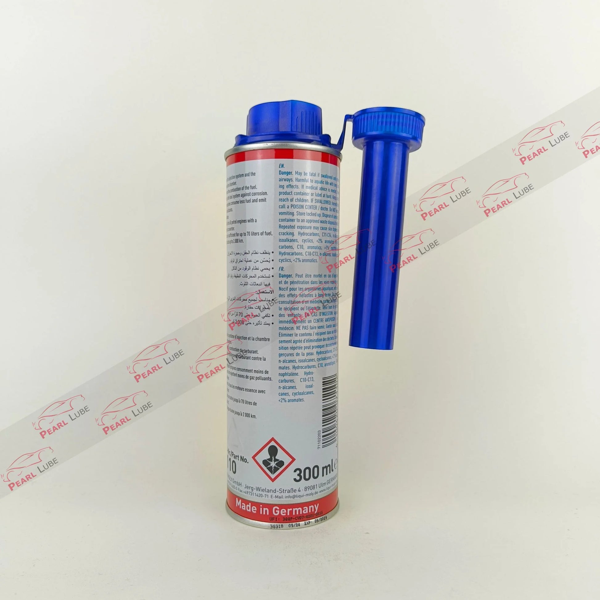 Liqui Moly catalytic system clean additive bottle 300-millilitre back side
