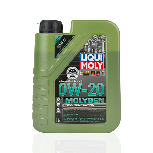 liquimoly 0w20 molygen new generation 1-litre engine oil front side