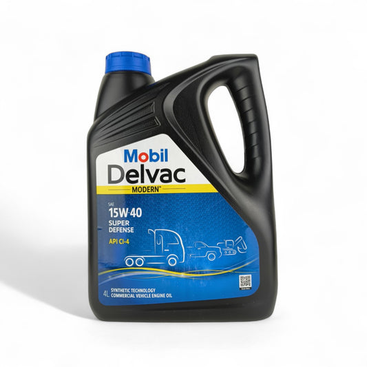 mobil delvac 15w40 4-litre engine oil front side
