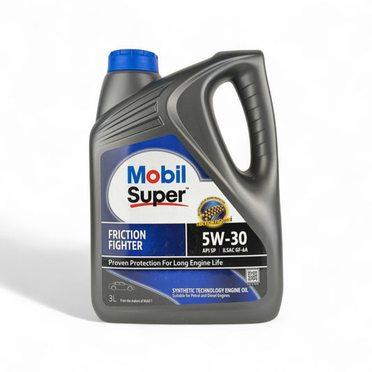 mobil super 5w30 3-litre engine oil front side