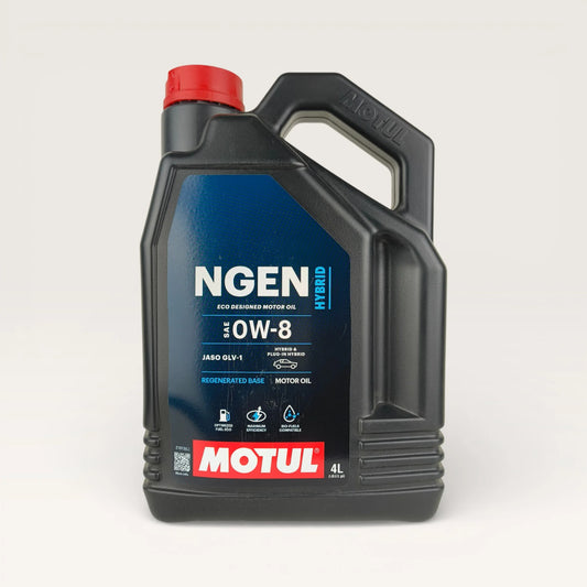 motul ngen 0w8 hybrid 4-litre engine oil front side 
