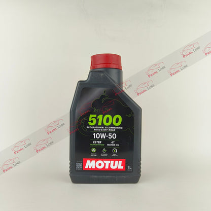 MOTUL 5100 10W-50 (10w50) Semi-Synthetic Motorcycle Engine Oil front side - 1L