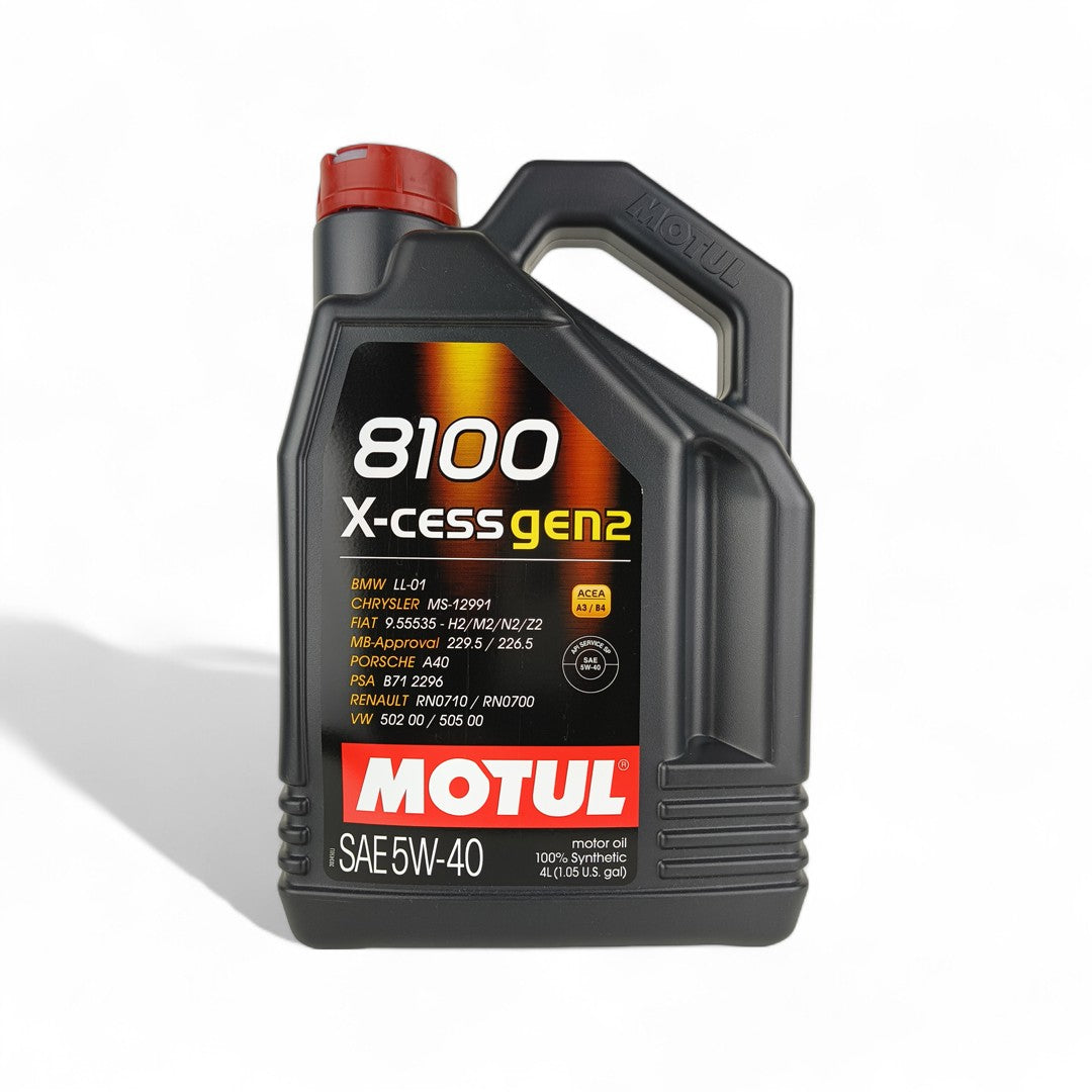 motul 8100 5w40 x-cess gen2 4-litre engine oil front side 