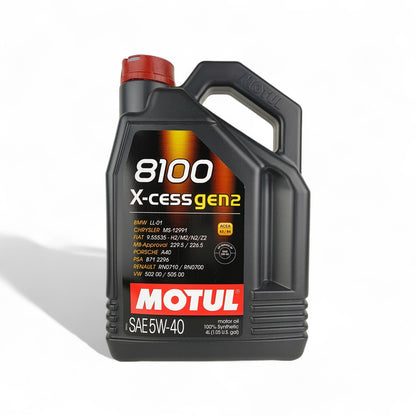 motul 8100 5w40 x-cess gen2 4-litre engine oil front side 