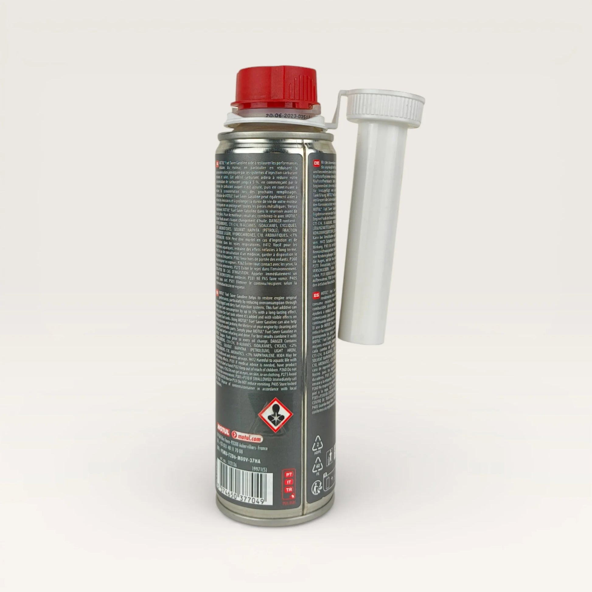 motul fuel saver additive for gasoline engine liquid can 300-millilitre back side