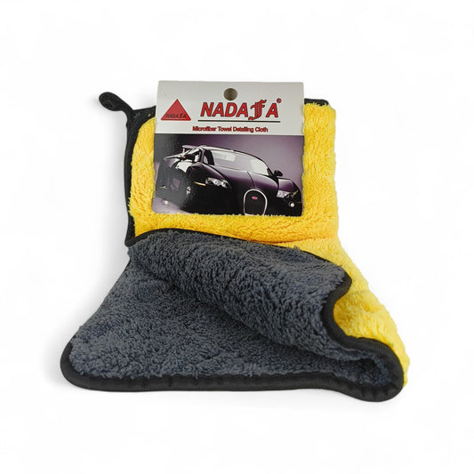 yellow/grey two-tone microfiber cleaning cloth - 40cmx38cm front side