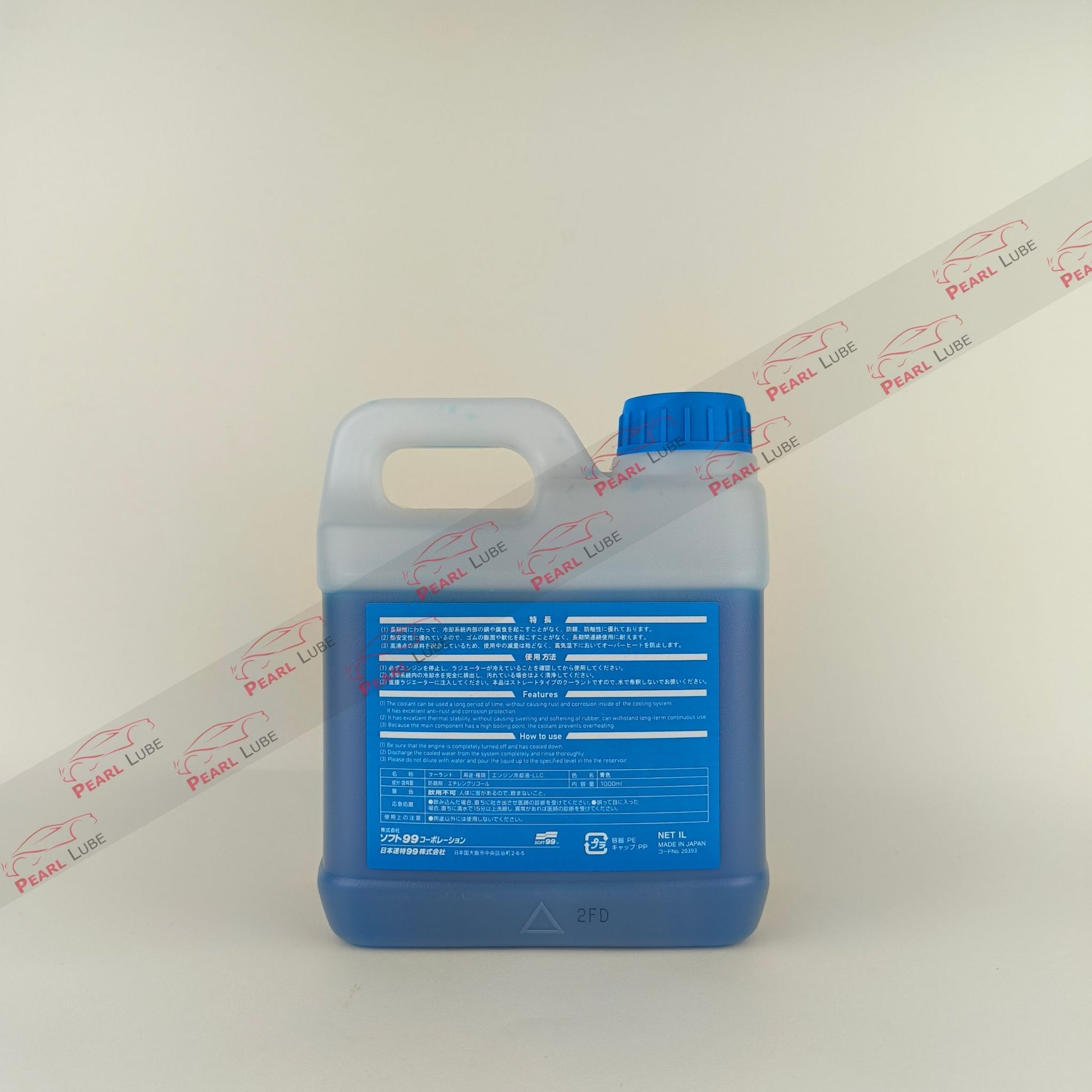 soft99 long life blue coolant liquid bottle 1-litre back side