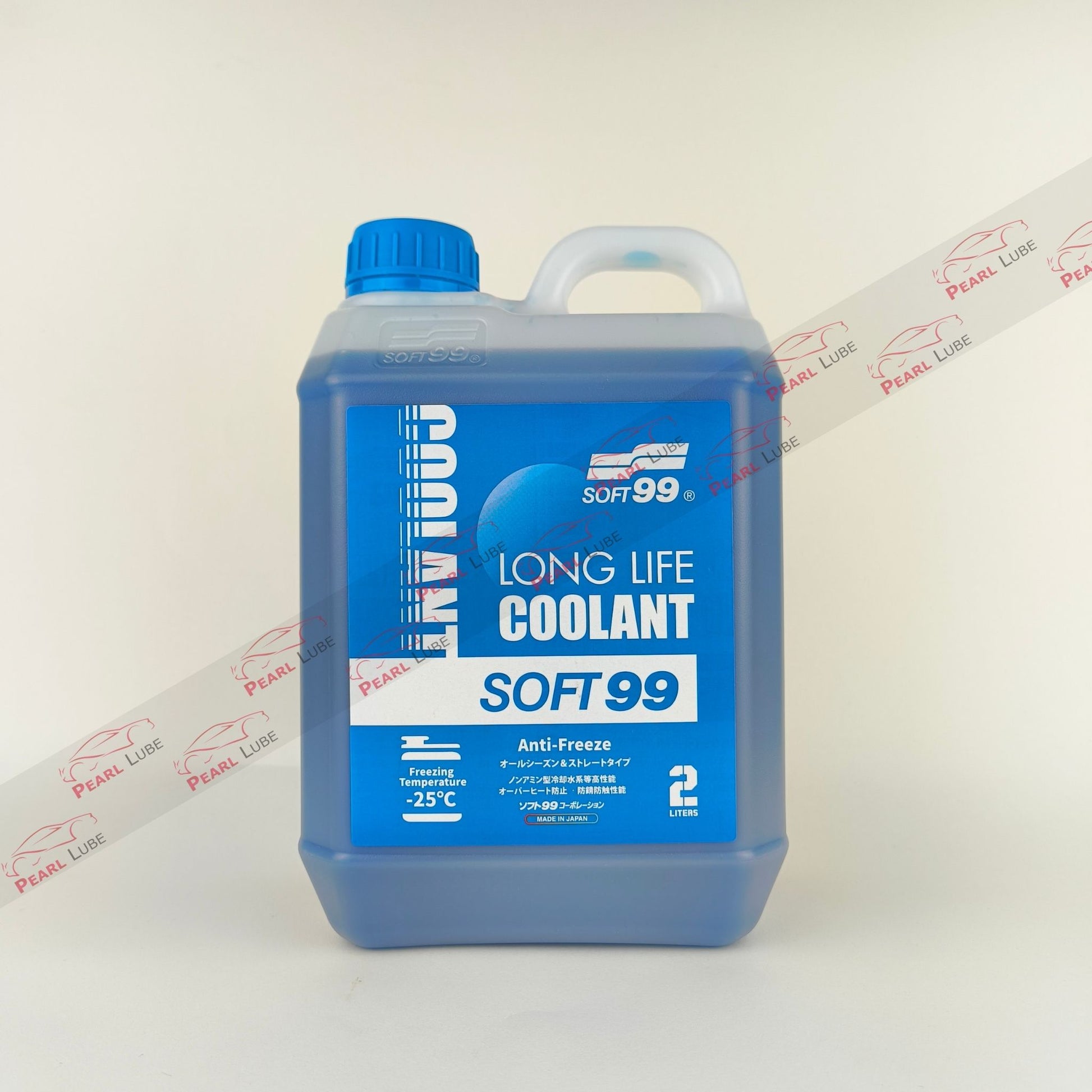 soft99 long life blue coolant liquid bottle 2-litre front side