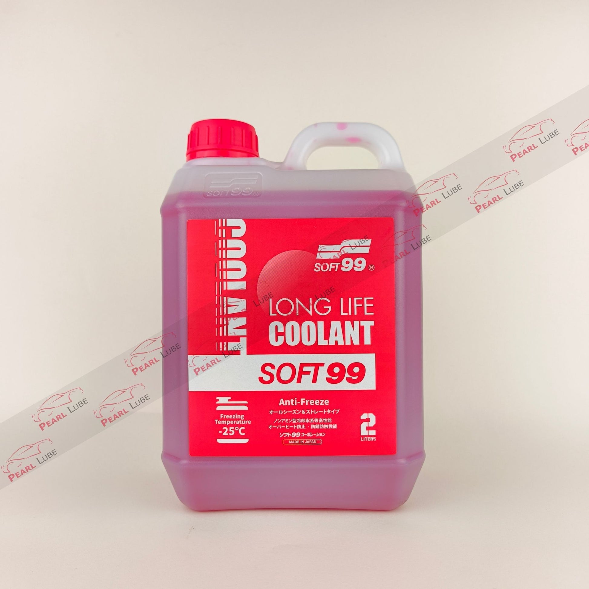 soft99 long life red coolant liquid bottle 2-litre front side