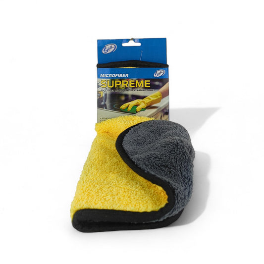 yellow/grey two-tone microfiber cleaning cloth - 40cmx39cm front side