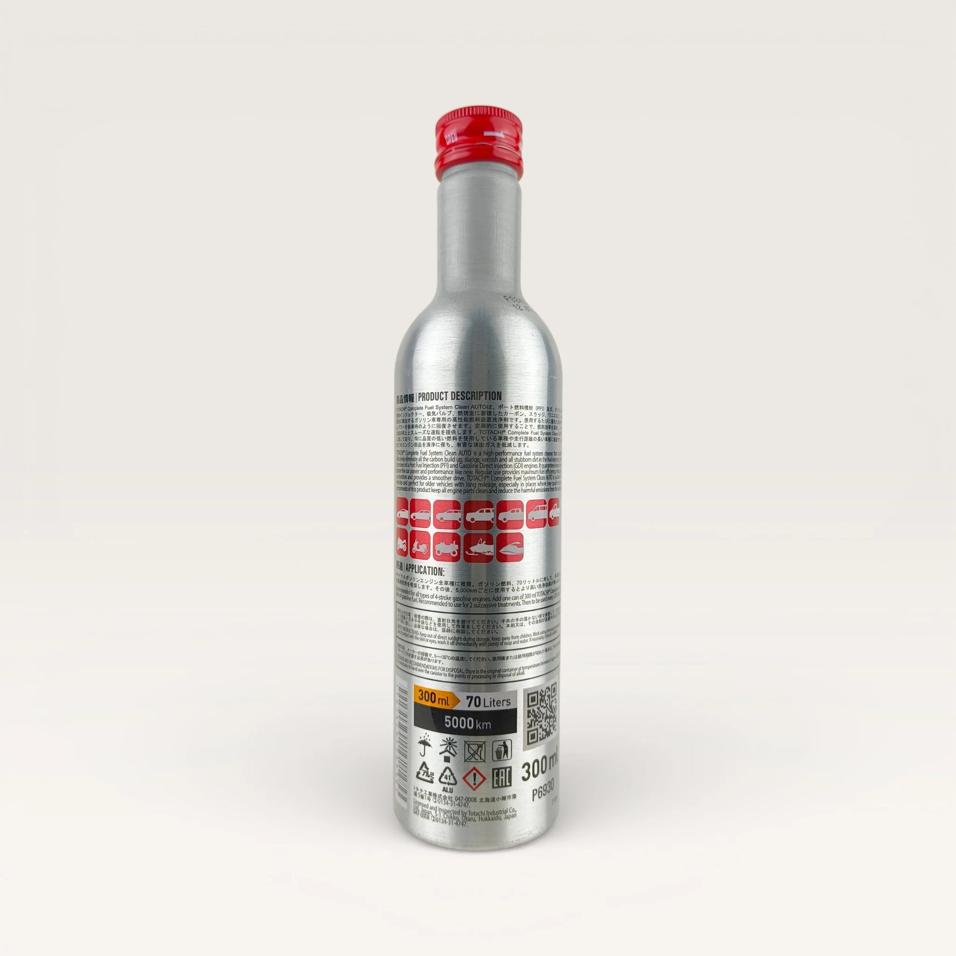 TOTACHI Complete Fuel System Clean  Additive 300-millilitre back side 