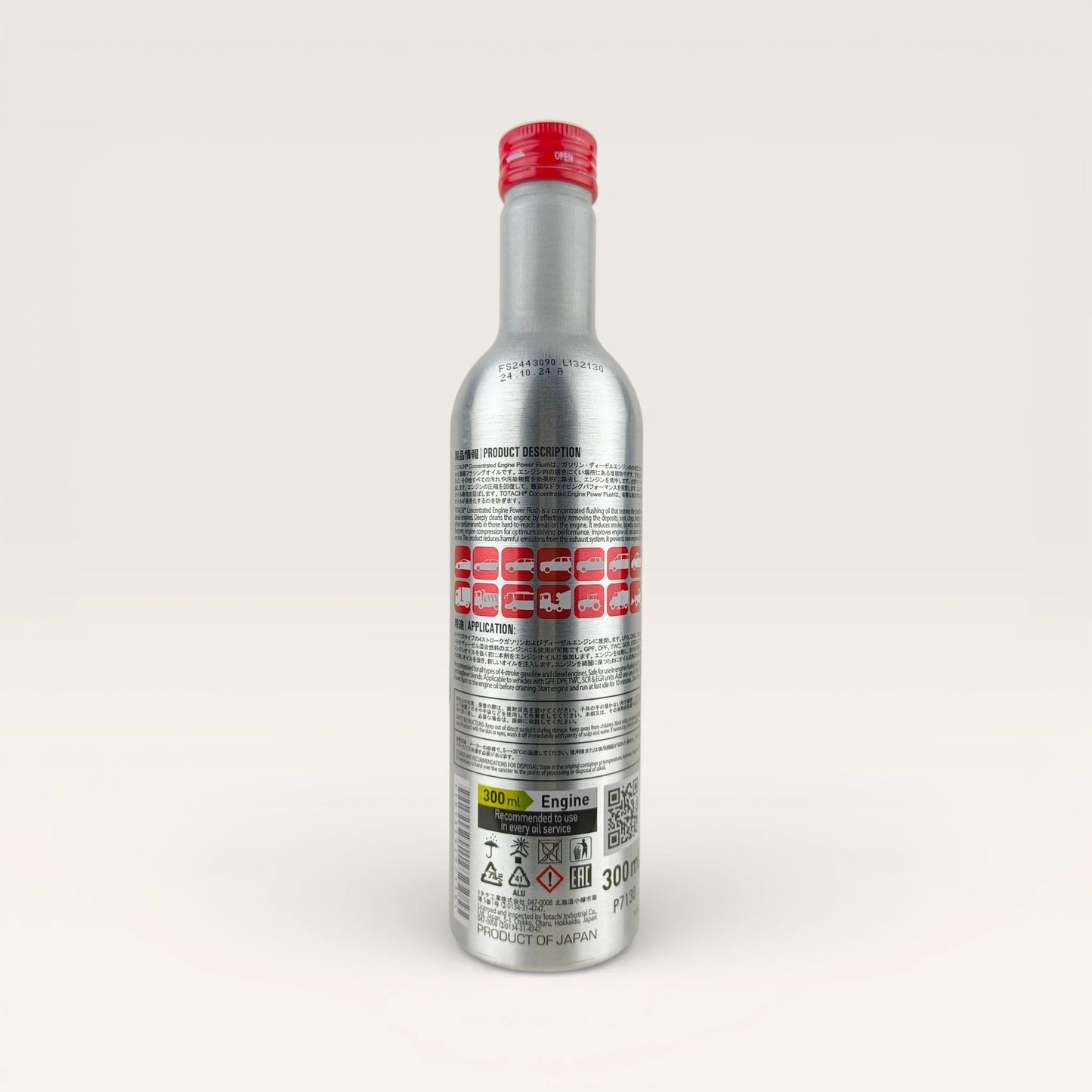 TOTACHI Concentrated Engine power Flush Additive 300-millilitre back side 