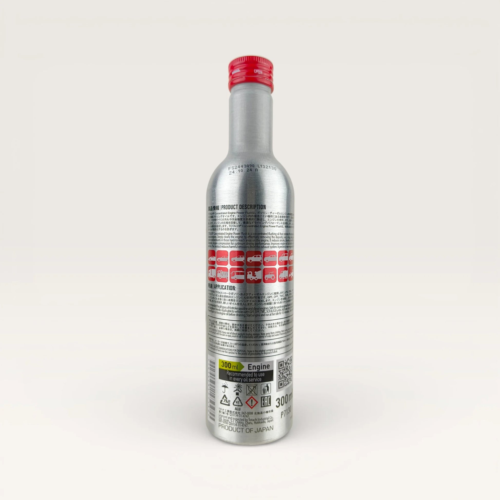 TOTACHI Concentrated Engine power Flush Additive 300-millilitre back side 