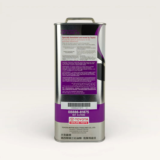 TOYOTA CVT Fluid FE Gear Oil 4-Litre back side