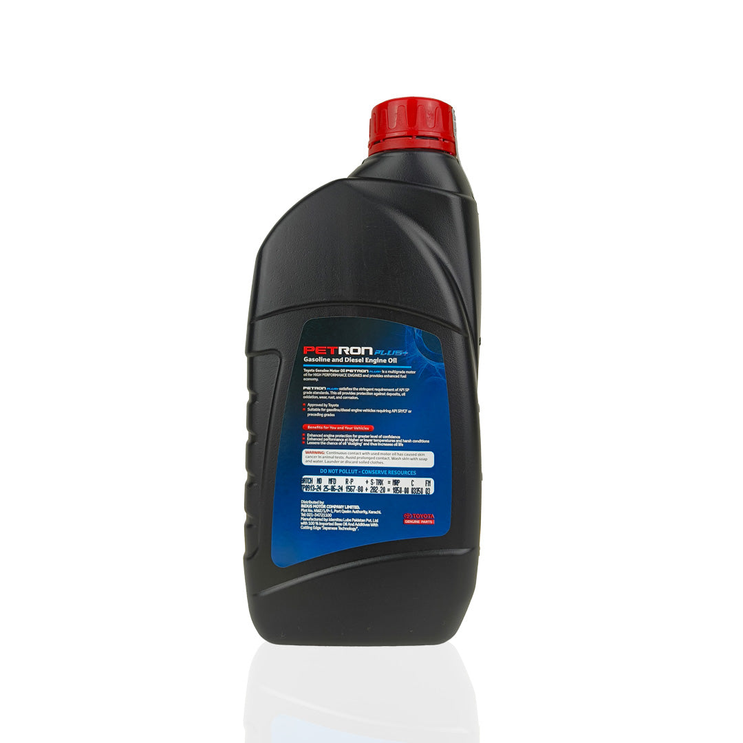 toyota 10w30 petron plus 1-litre engine oil back side 