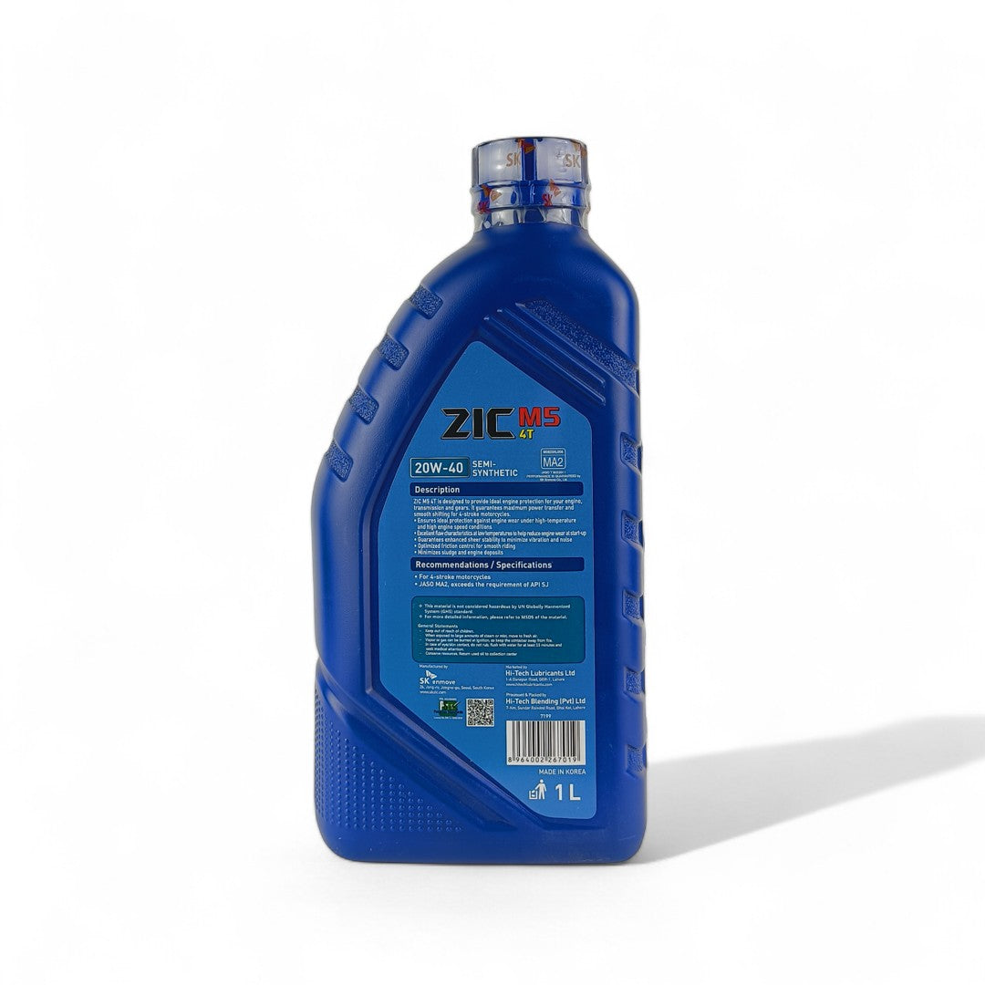 ZIC 20W-40 (20w40) M5 4T Engine Oil - 700ml, 1L